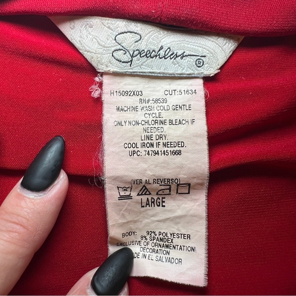 Speechless Deep Red Cowl Neck Blouse Size Large - Picture 10 of 10